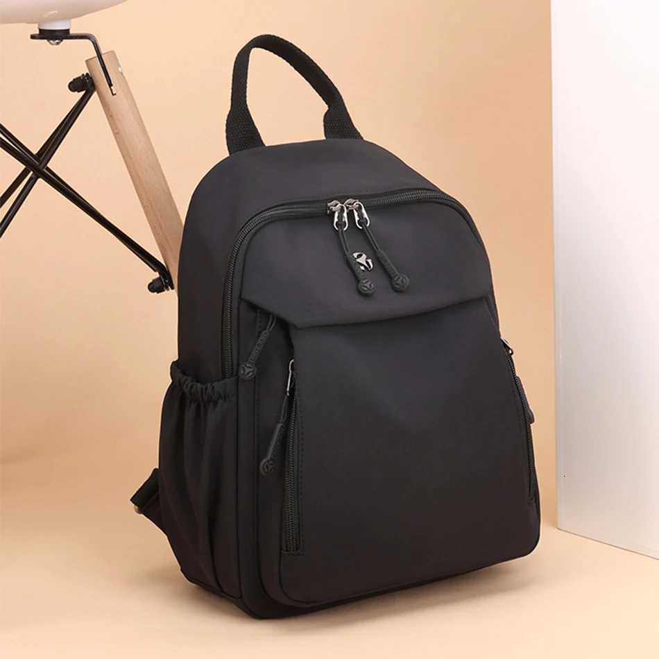 New High Quality Nylon Women Back Pack Solid Color Waterproof Travel Backpack Casual School Bags Girls Shoulder Bag Sac A Dos Z250925