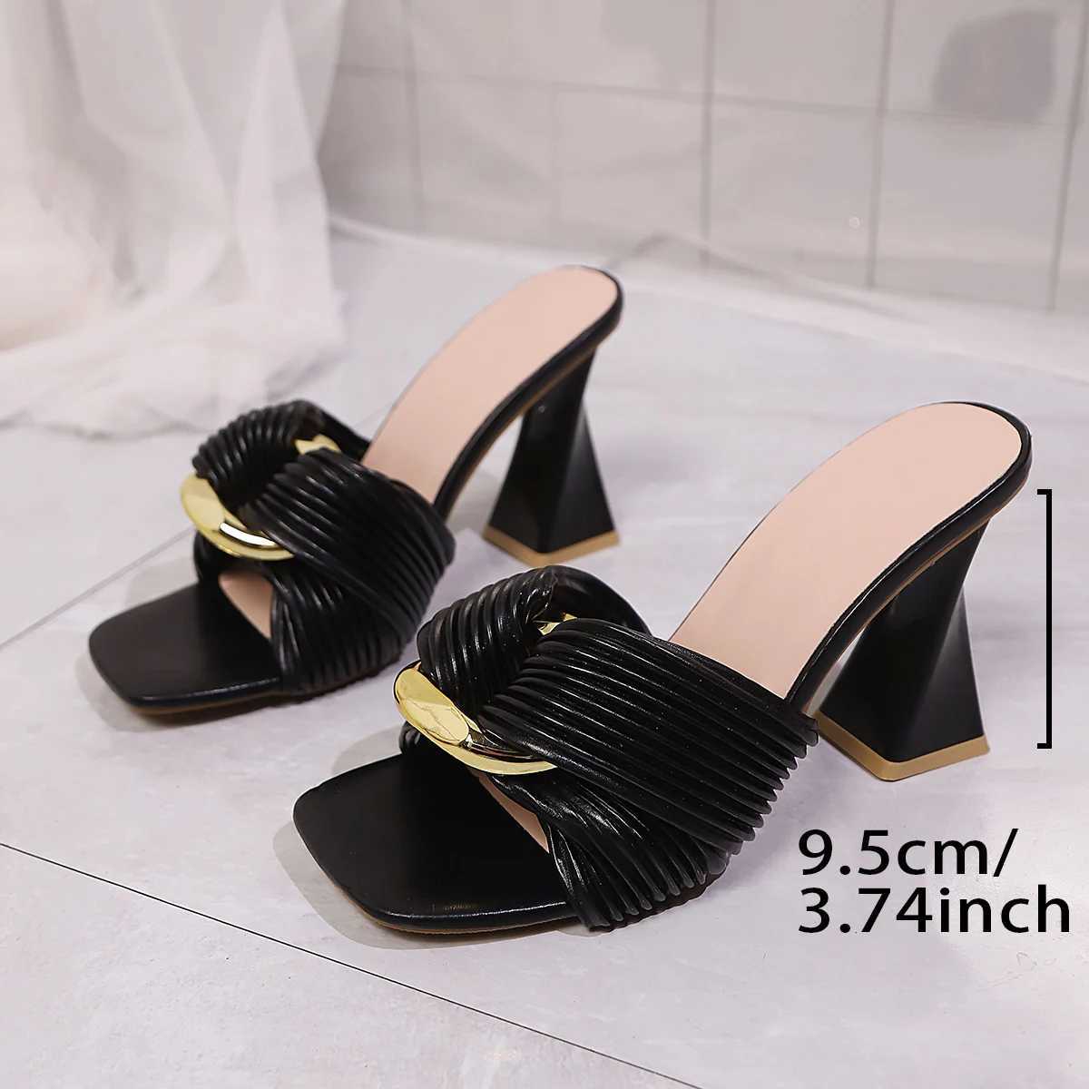 Womens Casual Super High Heel Slippers Shoes 2025 Summer New Heeled Mules Slides Elegant Sexy Womens Sandals Size 3643XJ250925