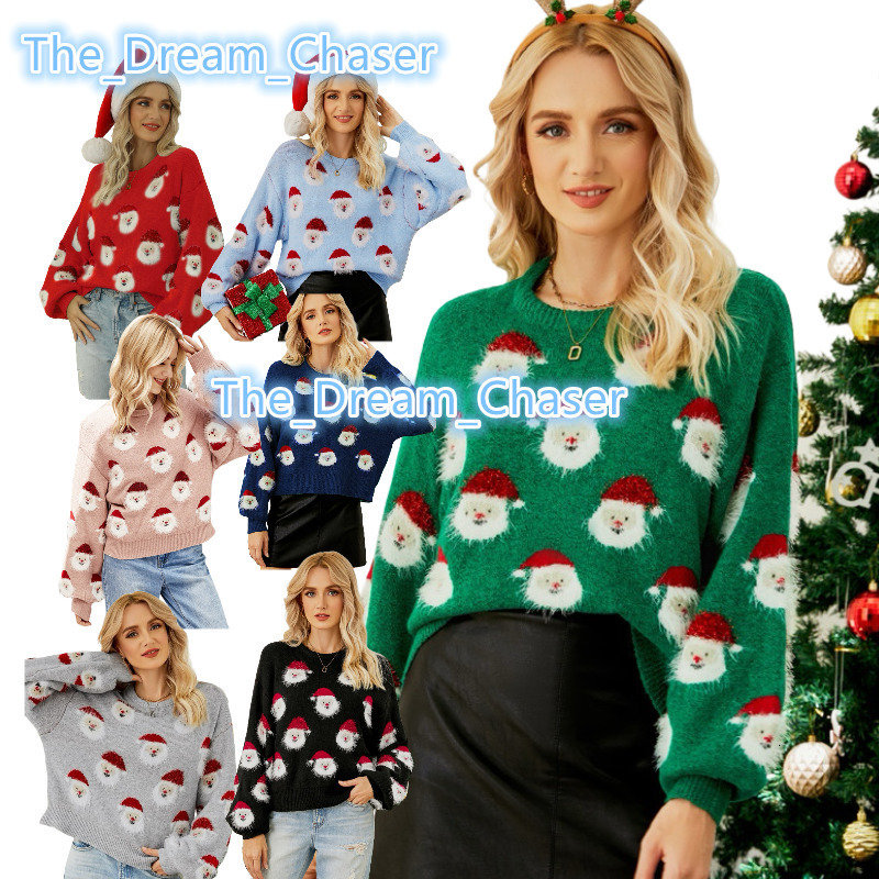 Wholesale Winter Womens Sweaters Oversized Pullover Jacquard Pullover Xmas Sweater Custom Knitted Women Christmas Sweater