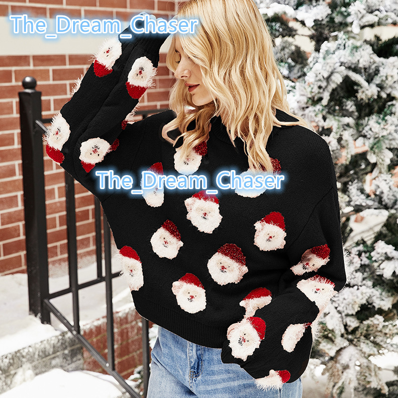 Wholesale FNJIA Womens Knitted Christmas Sweater Pullover Crew Neck Plus Size Womens Sweaters Knitted Sweater