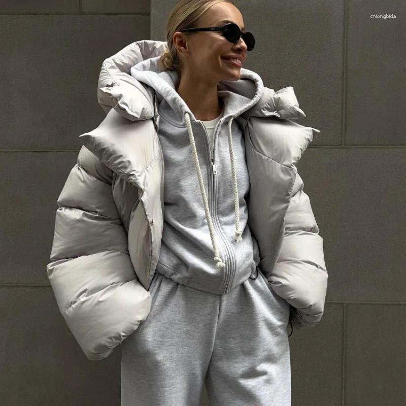 Women's Down In Winter Warm Cotton Puffer Jackets Loose Parkas Coat Vintage Bread Jacket Outwear Office Ladies Quilted Clothing
