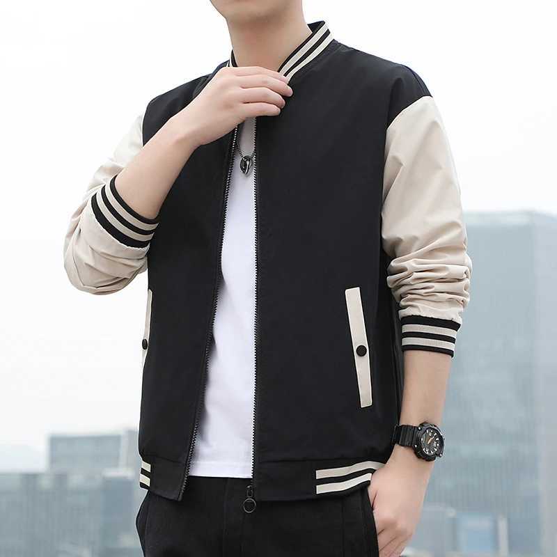 Spring and Autumn Jackets Mens Coats Baseball Collar Striped Patchwork Fashion Clothing Trends Slim Fit X250925