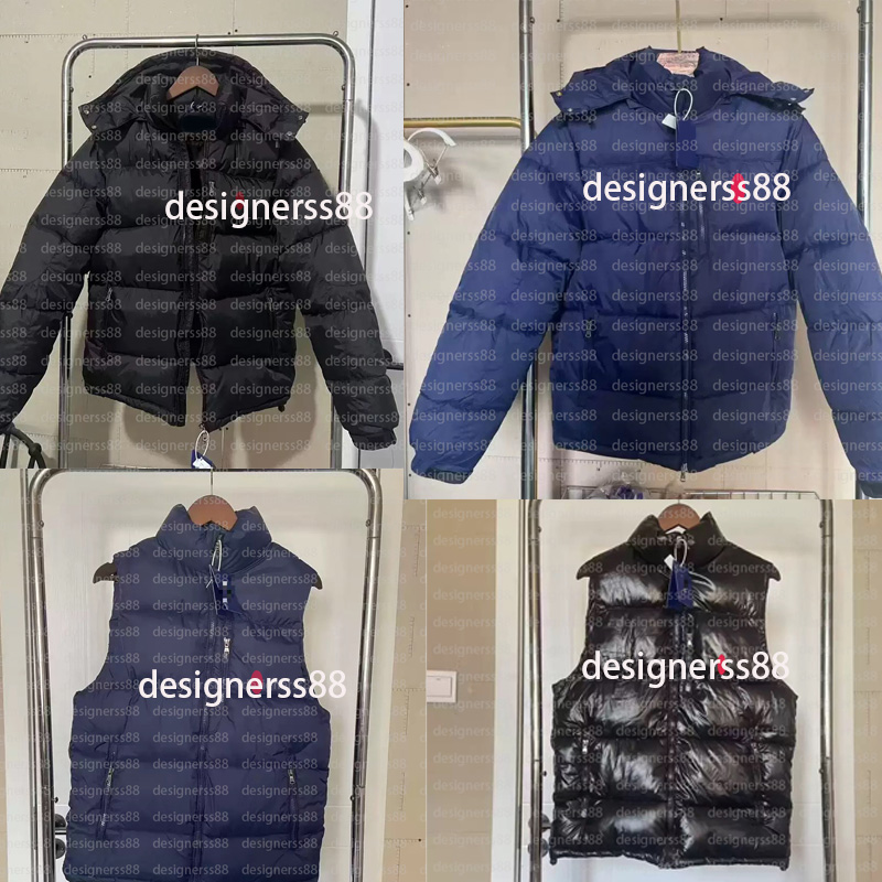Men's Down Parkas hoodie men down jacket gilet high quality polos Embroidery Cotton Thickened warm fashion casual winter coats polo puffer jack