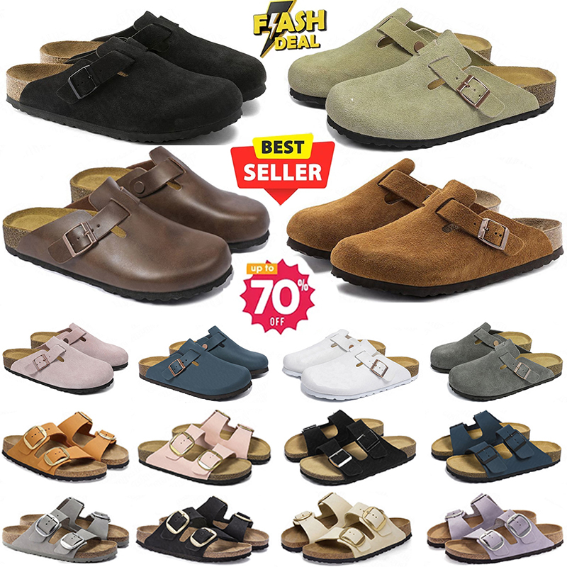 Designer Clogs Sandals Clog Slippers Cork Flat High Quality Fashion Summer Genuine Leather Slide Favourite Beach Casual Shoes Women Men EUR 35-45