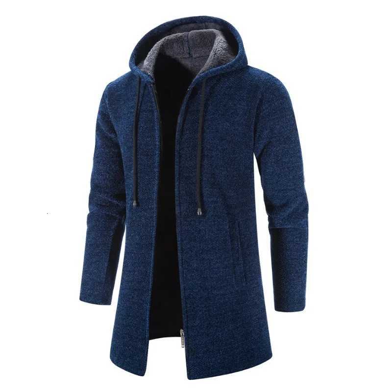 New Mens Thicken Long Sweater Cardigan Autumn Zip Up Hoodies Sweatshirts for Men Winter Zipper Knitted Jacket Mens Sweatercoat X250925