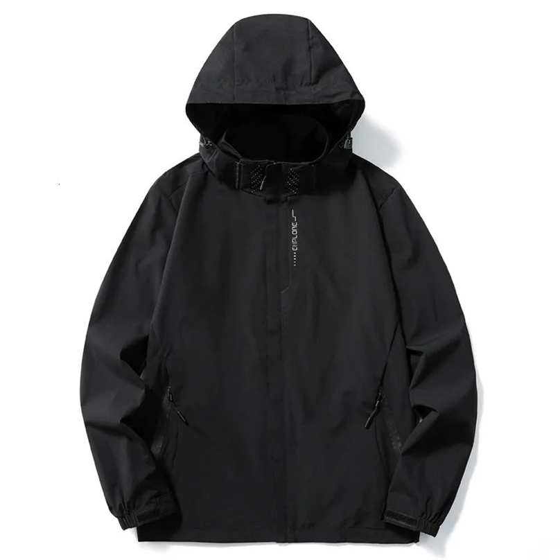 Fashion Mens Windbreaker Casual Coat Outdoor Mountaineering Wear Waterproof Sports Coat Spring and Autumn Jacket Men Clothing 240517