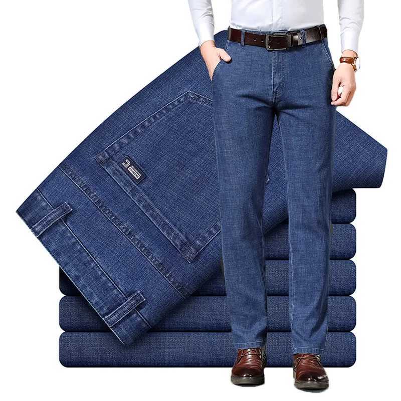 Brand Business Jeans Mens Autumn New Fashion Pocket Stretch Trousers Straight Slim Comfort Male Clothing Denim Pants W250925