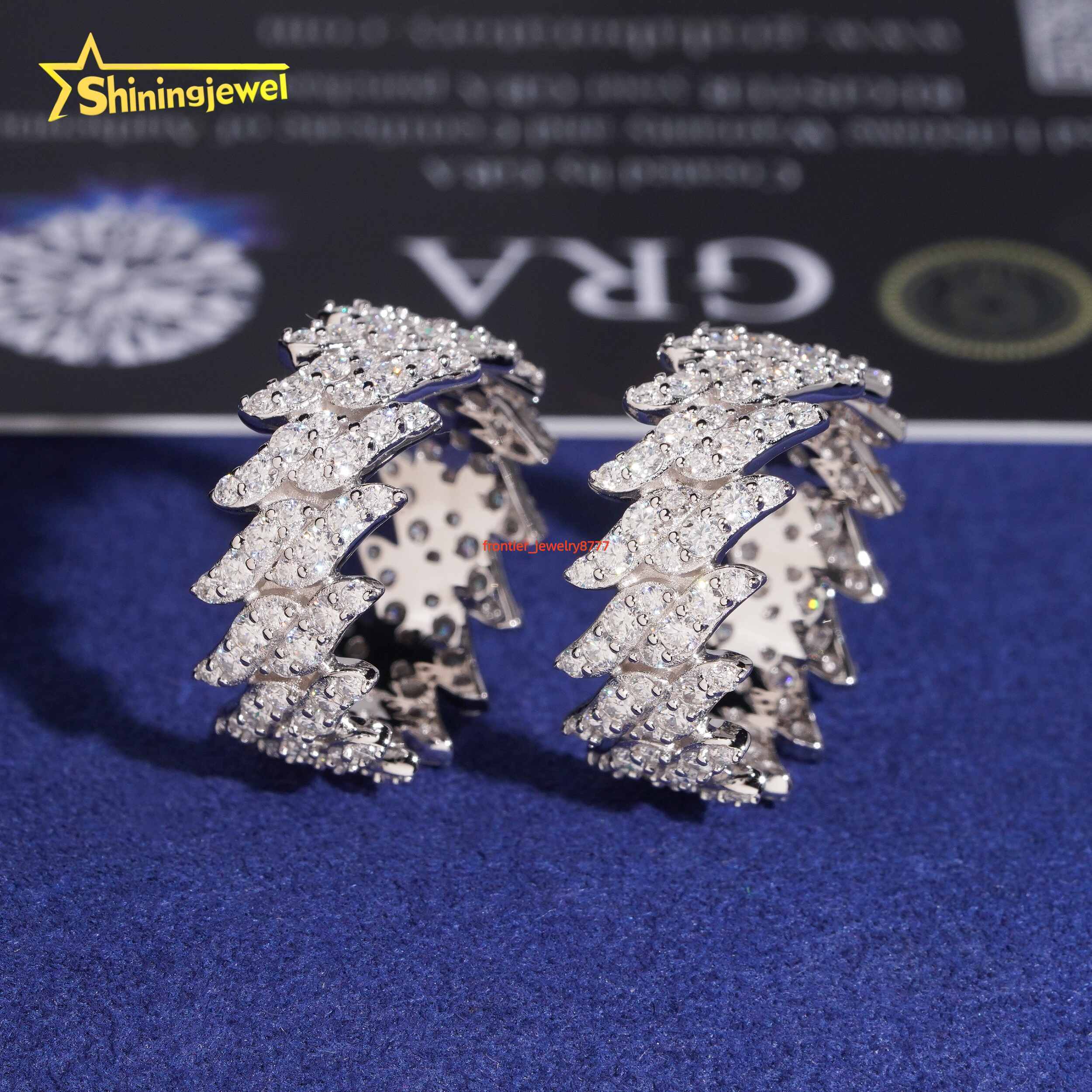 Iced Out Ring Pass Diamond Tester Hip Hop Moissanite Rings S925 Silver Jewelry for Men