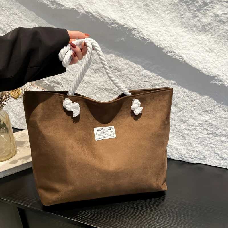 Leisure Suede Totes Bag Womens Large Capacity Shoulder Bag Fashion Vintage Solid Color Handbags Shopper Bag Z250923