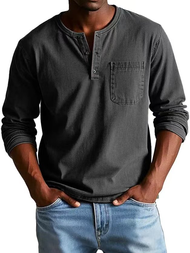 mens designer t shirt Men's Autumn Winter Round Neck Long Sleeve T-Shirt Slim Fit Breathable Pullover Casual Base Layer Top European size: S-3X