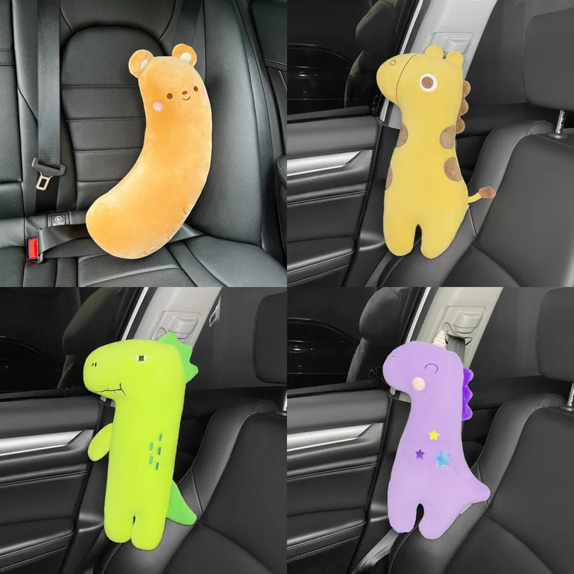 Car Safety Belt Cover Baby Seat Belt Protector Neck Cushion Sleeping Head Support Unicorn Cute Pillow Belt for Children Girl Boy 250211