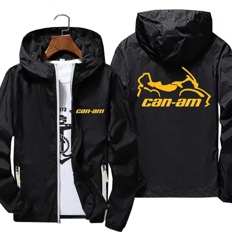 Mens Women Can Am Motorcycle Hooded Casual Skin Reflective Sunscreen Thin Windbreaker Jacket Streetwear Pilot Coat Plus Size 7XL X250925