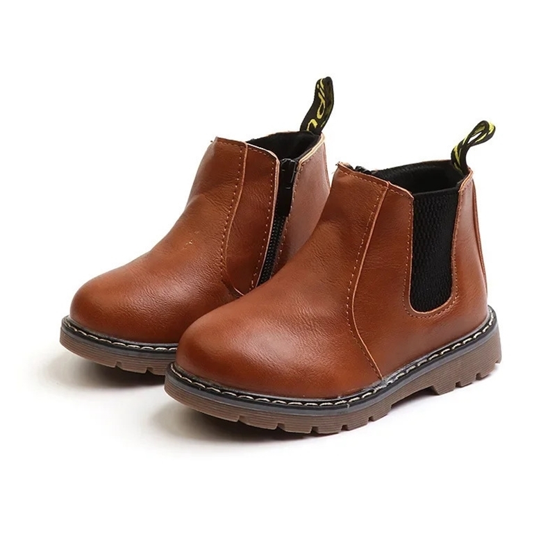 Children Shoes Fashion Kids Boots Autumn Winter Soft Leather Riding Boots Warm Fur Boys Ankle Boots Baby Girls Casual Shoes 240710
