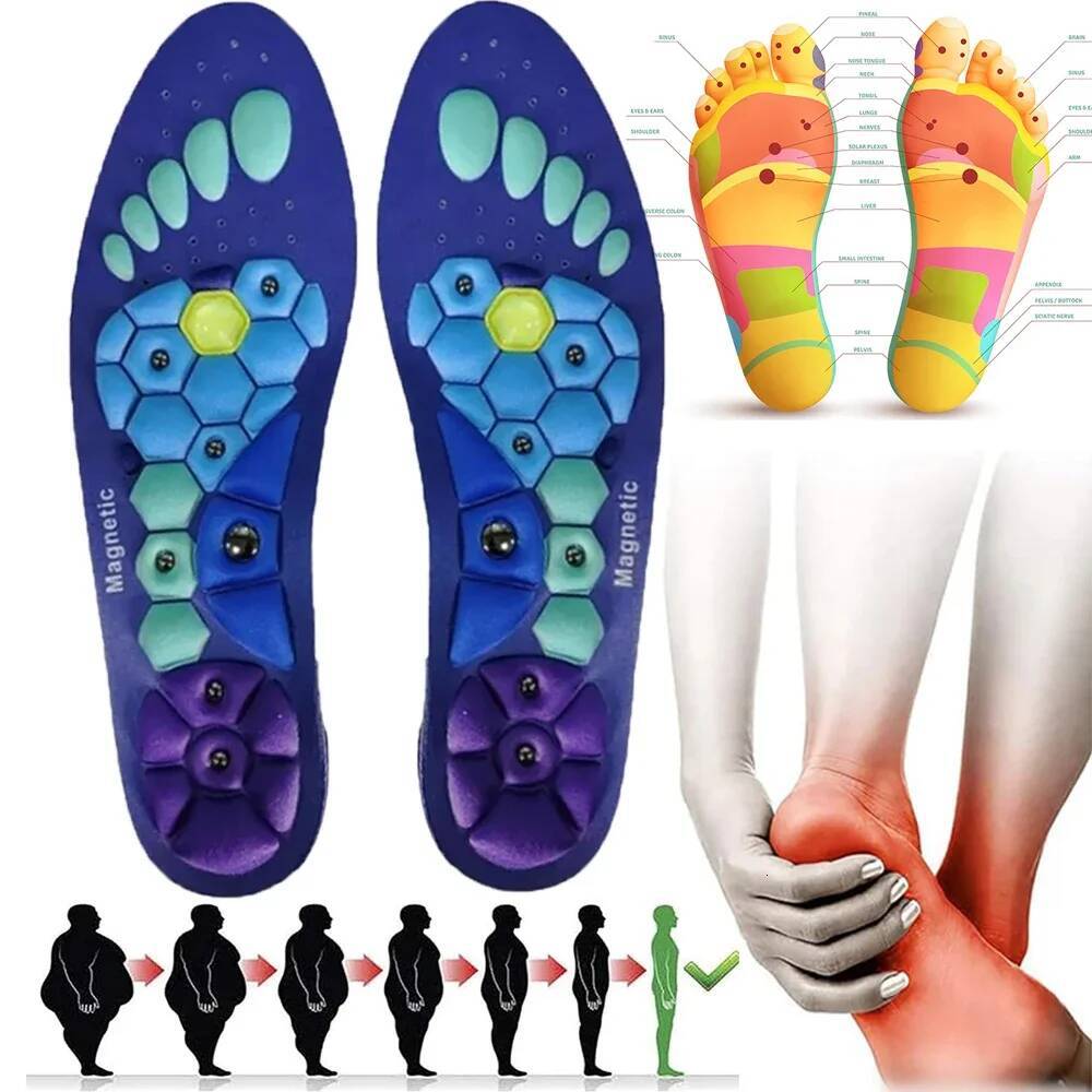 Magnetic Massage Foot Acupressure Shoe Pads Therapy Slimming Insoles for Weight Loss Arch Support Sports Insole ddmythur
