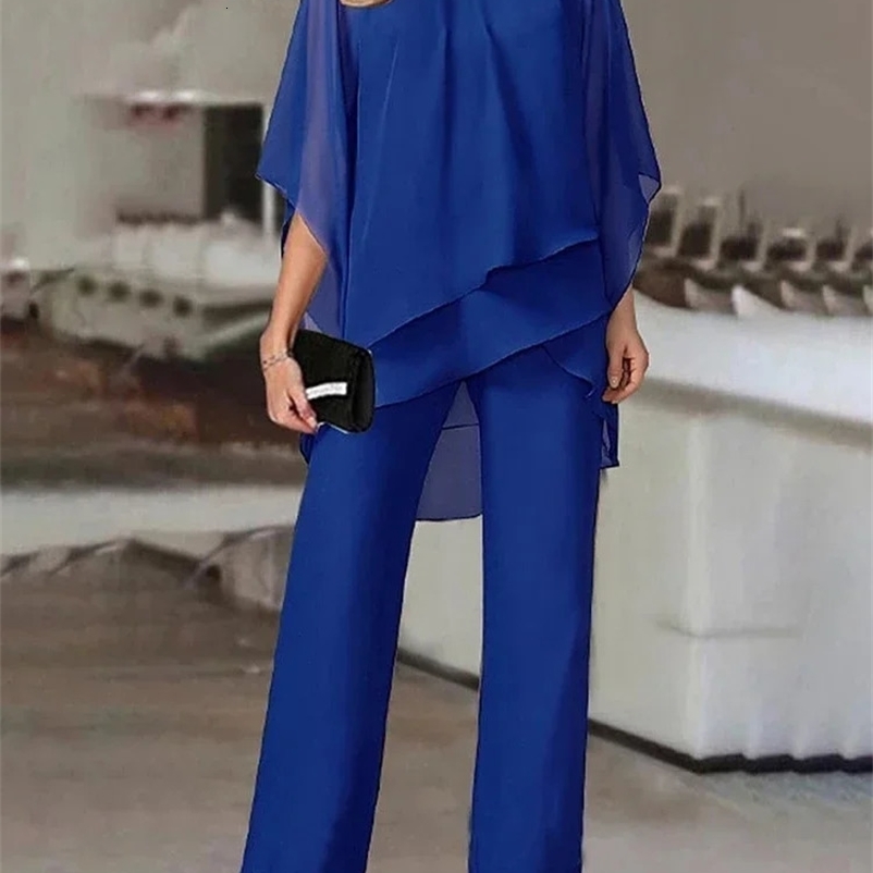 Style Matching Series Fashion Plus Size Womens Bat Sleeve Top Off The Shoulder Party Elegant Pants Two Piece Set 241203Z
