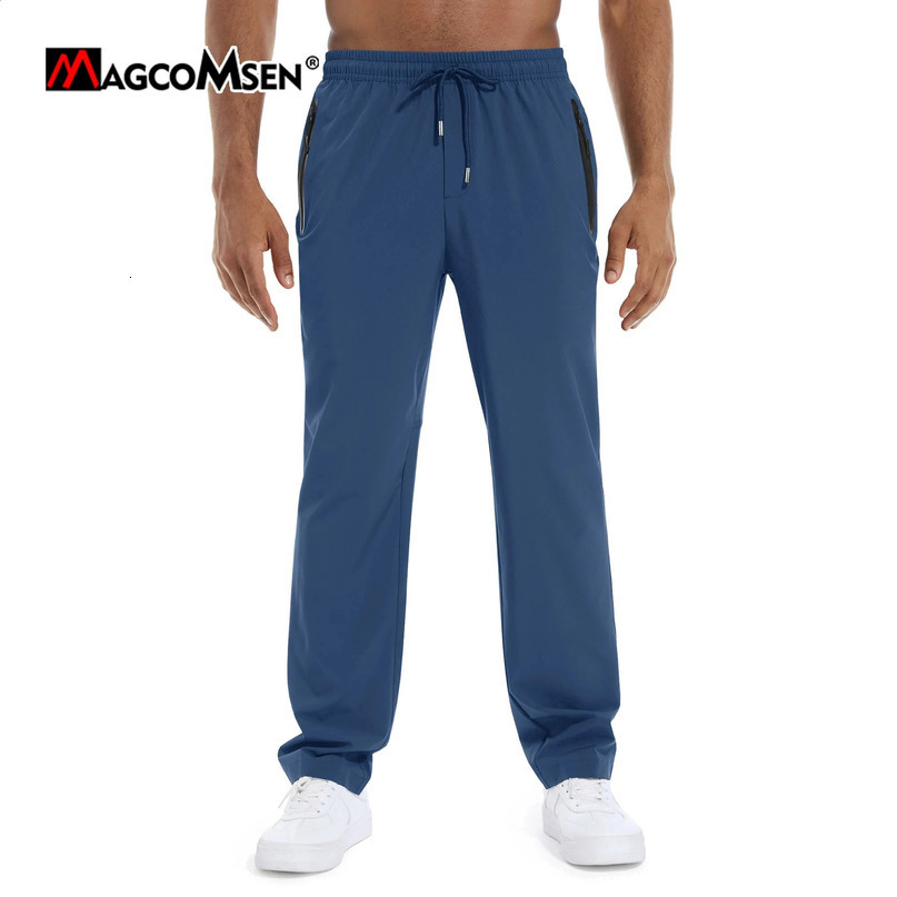 MAGCOMSEN Summer Mens Quick Drying Stretch Pants Outdoor Jogger Hiking with Zippered Pocket 240816