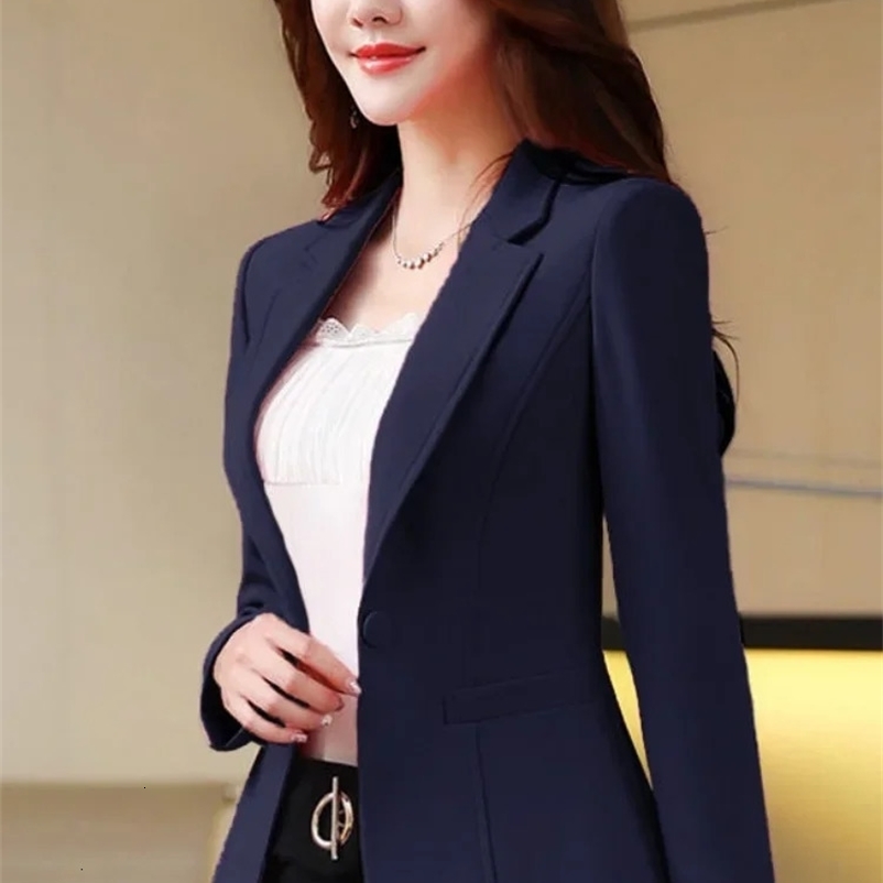 Classic Cropped Blazers for Women Suit Jacket Korean Fashion Single Breasted Offie Laydy Suit Coats Slim Fit Vintage Work Top 240229