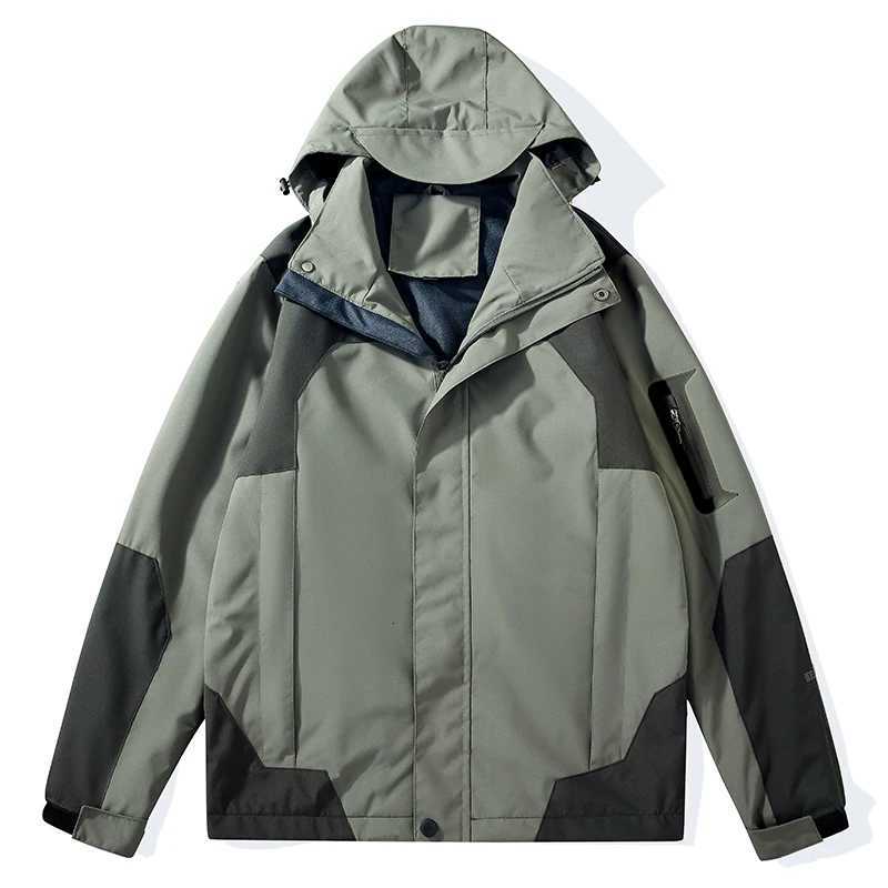 Singlelayer Hiking Jacket Mens Patchwork Hooded Camping Coat Men Color Block Windbreaker Jackets Autumn Outdoor Mountaineering X250925