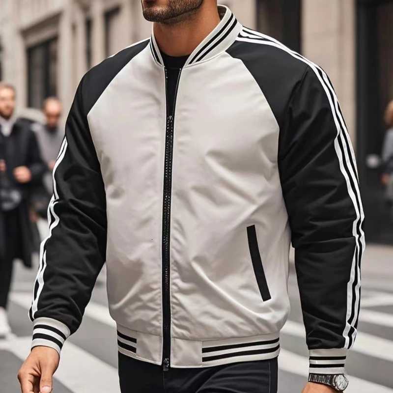 New Mens Baseball Collar Jacket Versatile for Spring Autumn Casual Fashionable Windproof Waterproof Coat Simple Trendy Jackets X250925