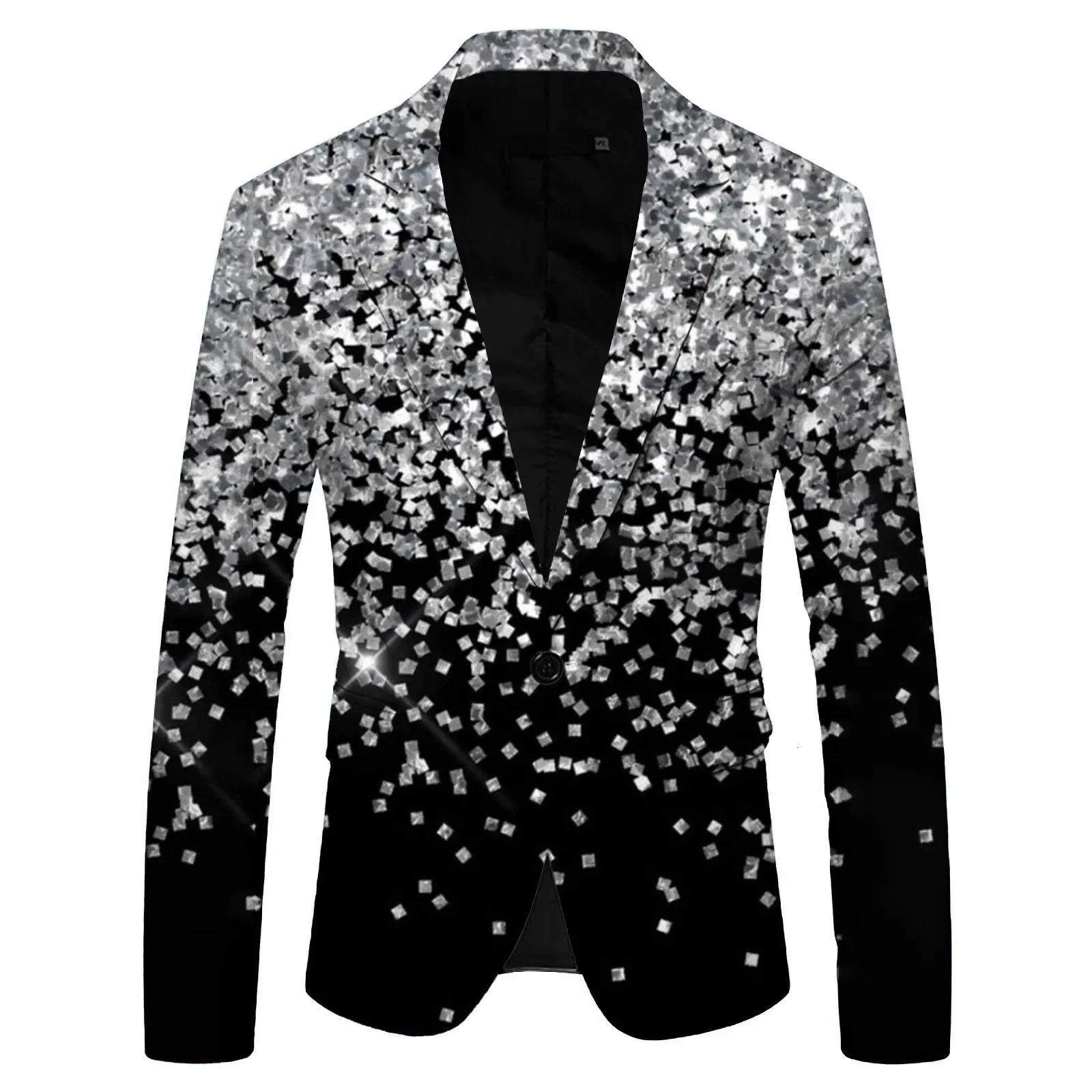 Mens Spring and Autumn British Fashion Solid Color Suit Jacket Casual Singlebutton Lapel Slim Spell Color Suit Jacket 250923