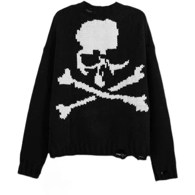 mens sweaters heavy world sweater mens high quality skull digital printing pullover sweater