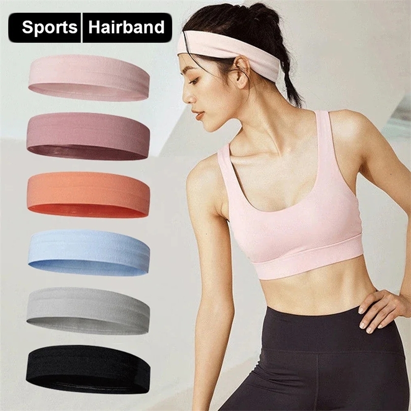 MultiColor Wide Sport Sweat Headband for Men Women Anti-slip Elastic Rubber Yoga Fitness Turban Exercise Knitt Cotton Sweatband 250415