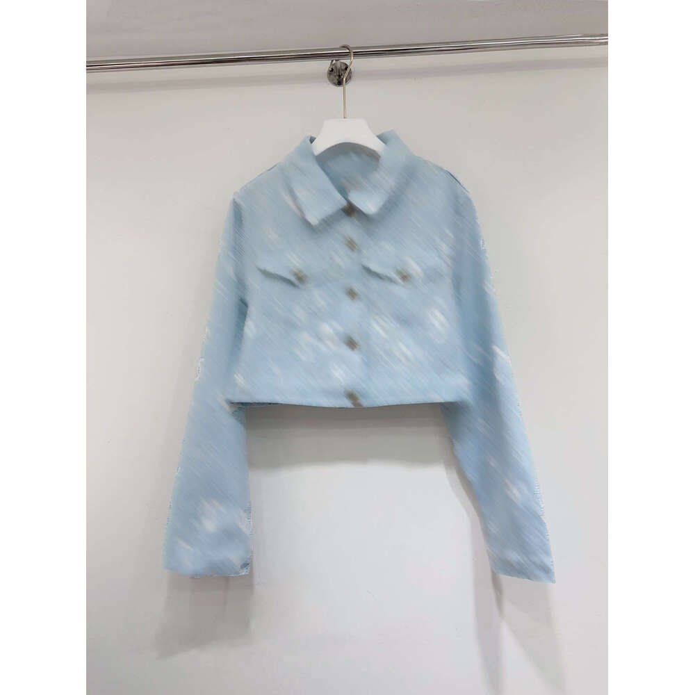 Designer jacket women CC style Heavy duty washed denim jacket Long Sleeve Button Front Vintage Fashion casual Short coat daily fashion style