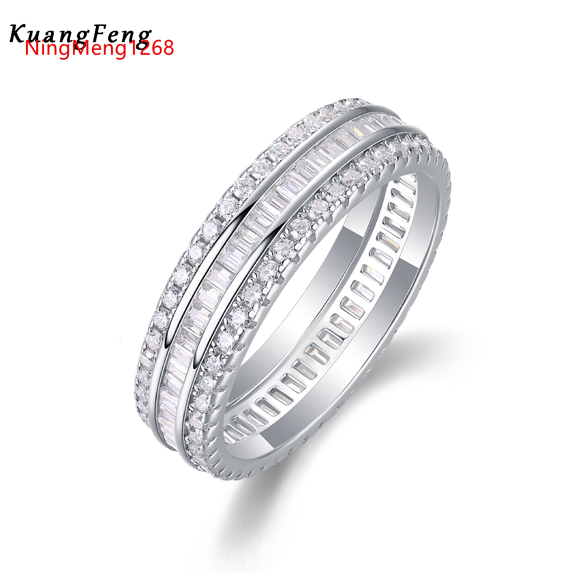 13250 Custom Pure Diamond Tennis Eternity Band S925 18K Gold Silver Jewelry Wedding Bands Rings Moissanite Jewelry Gift