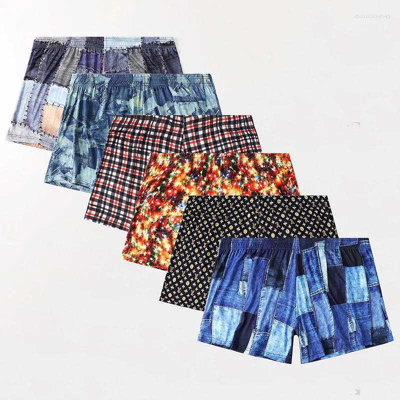 Underpants 6-Piece Printed Senior Pants For Men Sexy Loose And Flat Angle Casual Comfortable Breathable Summer Underwear