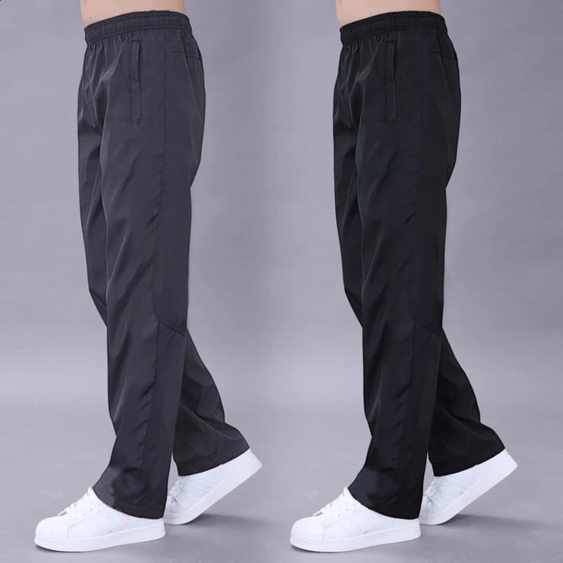 Mens sports pants quick drying breathable spring elastic waist straight and wide runner running track 240816