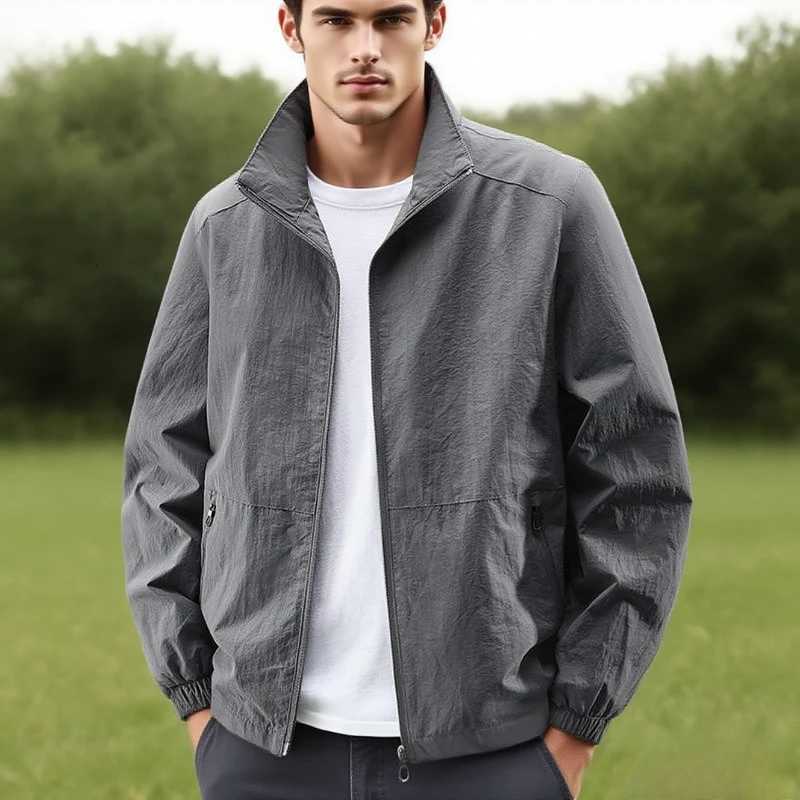 Jacket Mens New Autumn Winter Korean Version Soft Casual and Versatile Plaid Simple Autumn and Winter Baseball Stand Col X250925