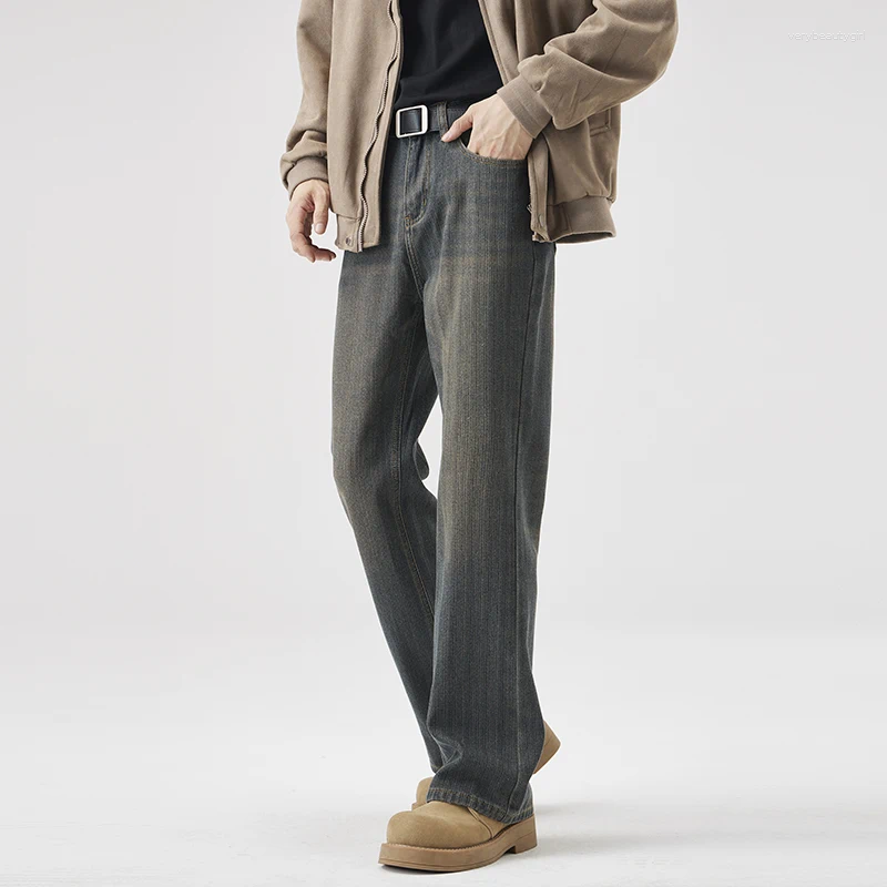 Men's Jeans 2025 Micro-flared For Men Fall And Winter N Retro Straight-leg Pants
