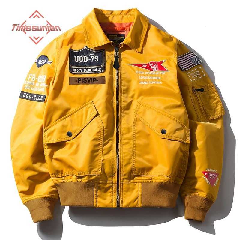 Spring Autumn Male Jackets Thin Army Green Motorcycle Ma1 Pilot Air Men Bomber Jacket Embroidery Lapel AllMatch X250925