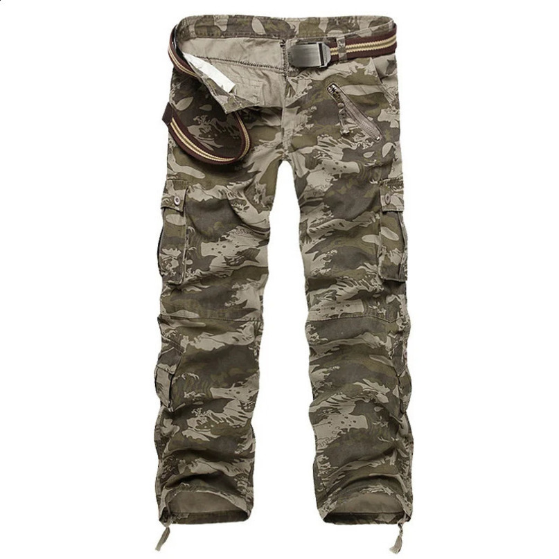 Mens cargo pants camouflage mens military 7color street clothing jogging straight without belt 240816