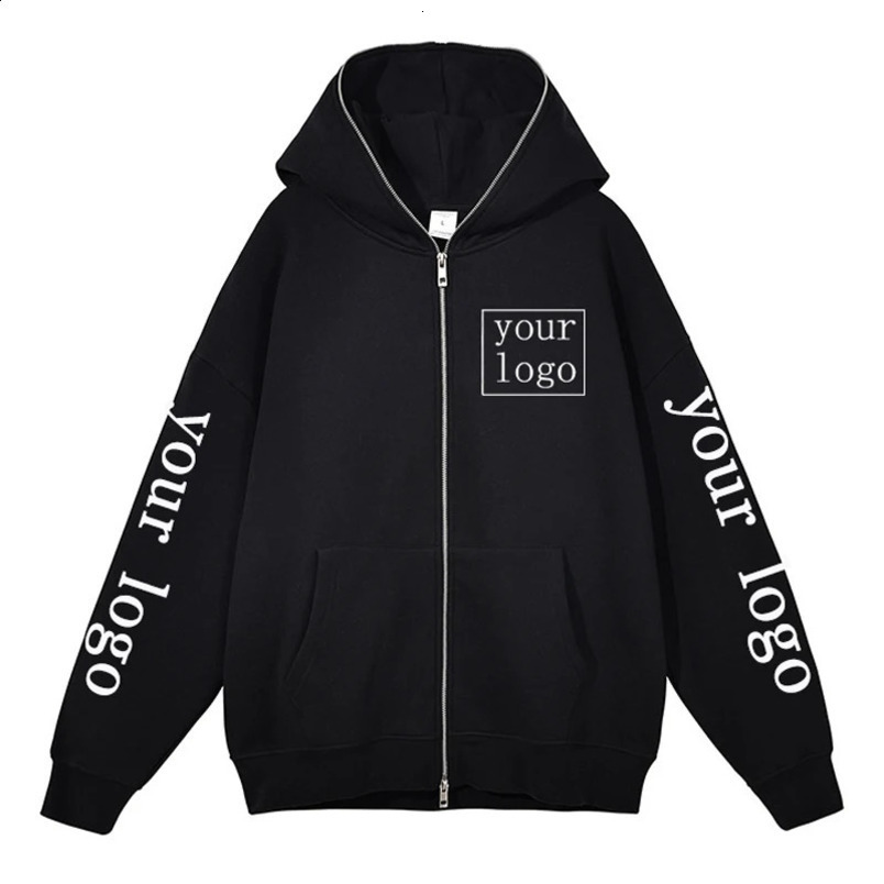 Customized Zipper Hoodie Mens Personalized Printed Sweatshirt n Your Own/Pattern Y2K Street Clothing Zipper Jacket Coat 240906