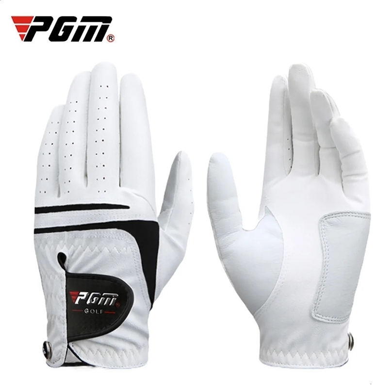 PGM Men Golf Gloves White Breathable Kid-lambskin Genuine Leather Sport Hand Glove Wear Single Left Right Handed Batting ST022 250428