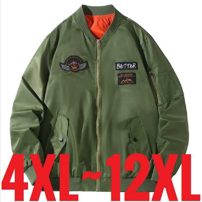 Extra Plus Size Mens Bomber Flight Jacket Oversize Loose Fit Baseball Coat Male Spring Pilot Big Large 12XL Windbreaker X250925