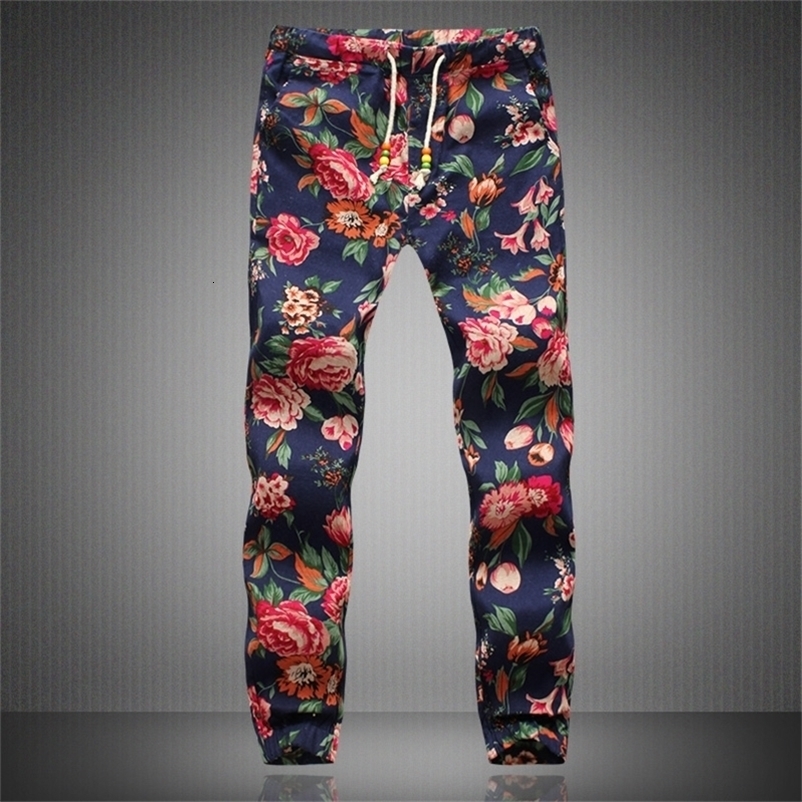 Men's Pants Linen Pants Men Fashion Men Floral Print Joggers Male Casual Summer Pants Mens Sweatpants 220907