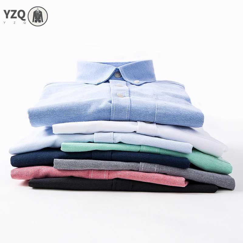 2025 Spring Mens Cotton Oxford Spinning Long Sleeve Shirt with True Pocket Business Leisure Fashion and Versatile Top X250925
