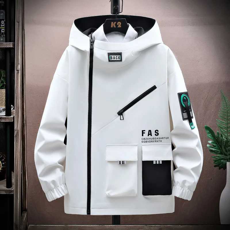 Zipper Jacket Mens Pilot Hooded Jacket SpringAutumn Baseball Uniform Tide Card Loose Pullover Front Pocket Adding velvet Coat X250925