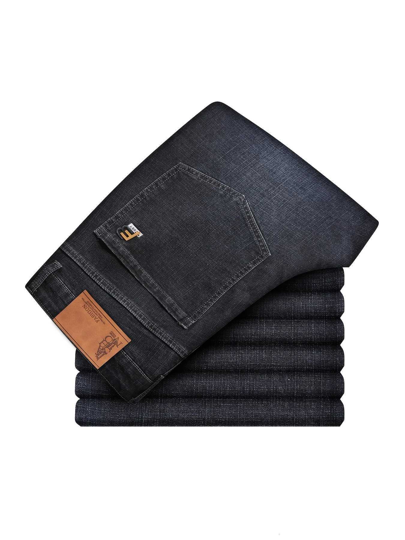 Mens Four Seasons Business Casual Mens Outdoor Jeans Trousers Fashion Trend Novelty Handsome Slightly Elastic One Pack W250925