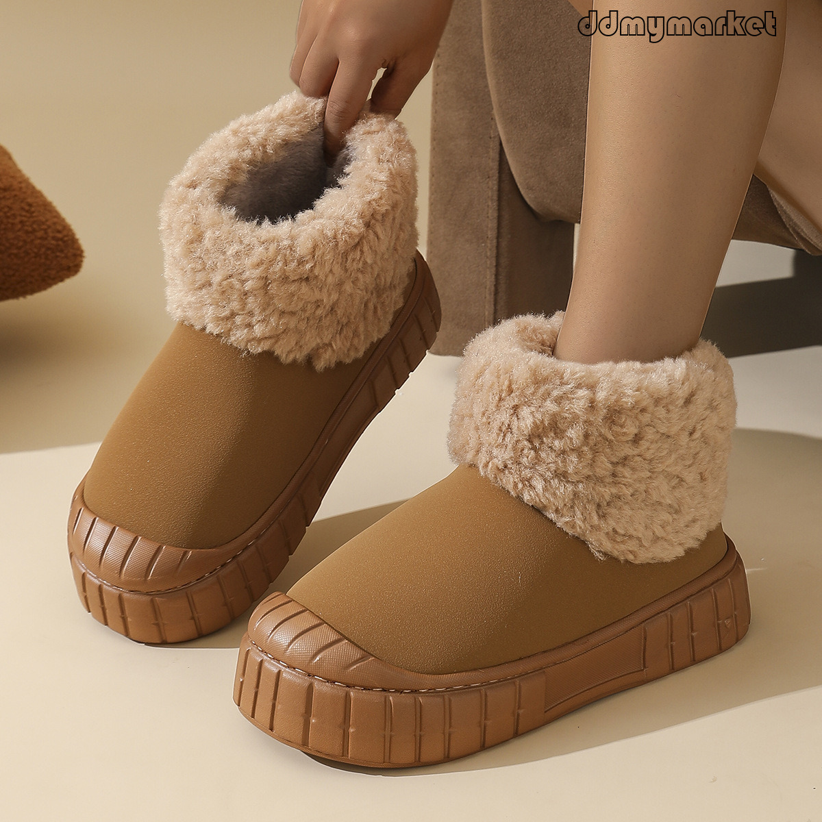 High-top Snow Boots Women 2025 New Winter Fleece-lined Thickened Waterproof Non-slip Northeastern Large Cotton Shoes for Ladies ddmymarket