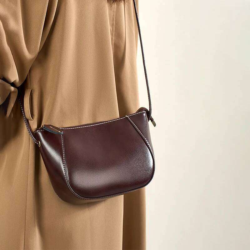 Women's Genuine Cow Leather Shoulder Bags Ladies Fashion Versatile Designer Crossbody Bag Female Cowhide Shell Handbags Suotong2509