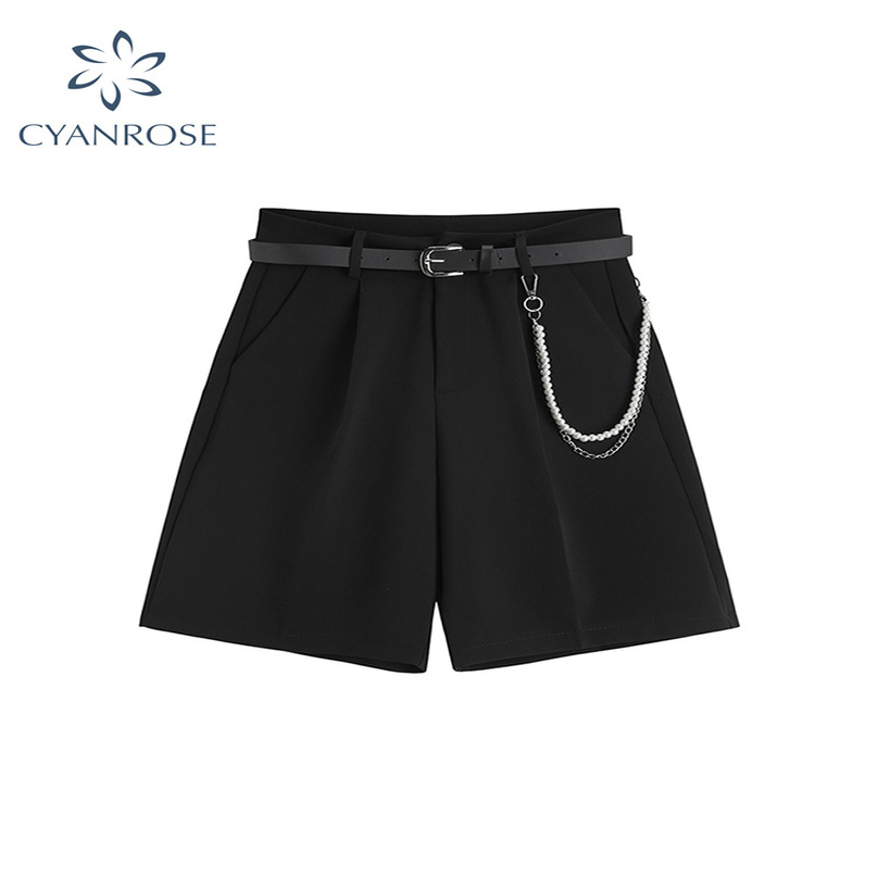 Womens Shorts Summer Suit Women Loose High Waist Fashion Casual Drop Feeling Show Solid Wide Leg Straight For Girls Soft 230404