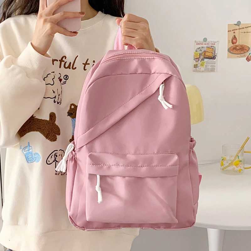 School Large Capcity Nylon Solid Color Backpack Handbag Pencil Case Casual Fashion Shoulder Bag For Women Z250925