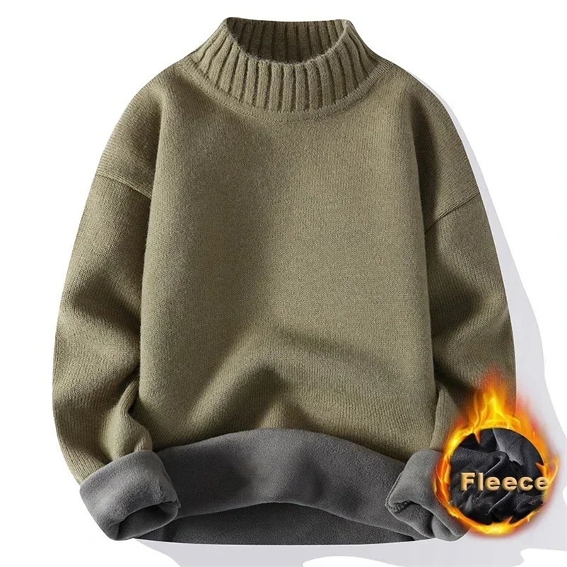Men's Sweaters Men's Thickened Sweater Knitted Sweaters Fleece Sweaters Round Neck Sweater Man High Street Casual Long Sleeve Pullovers 23