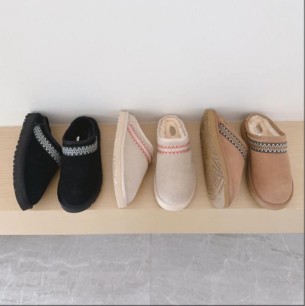 2026 Design classic ethnic style slippers Booties men women snow boots indoor warm slippers Tasman mini boot cowhide wool Australia