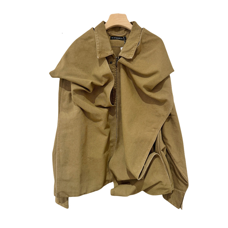 Men's Jackets YProject 24 Show Style Heavy Washed Vintage Detachable Patch Jacket Shirt Loose Hooded Coat