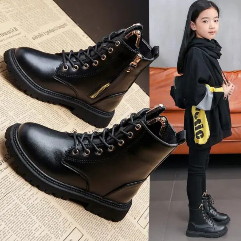 autumn childrens leather boots boys shoes childrens fashion boots baby ankle snow boots sports shoes girls winter shoes 241118