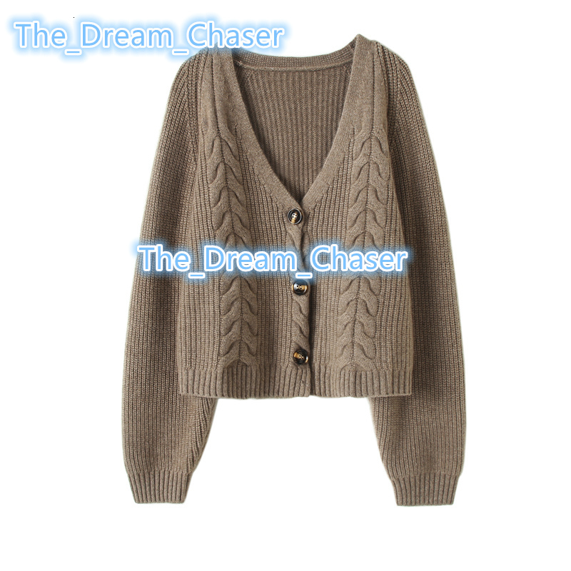 Thick Short Style Long Sleeves Twist Knitted Cardigan Sweaters For Women